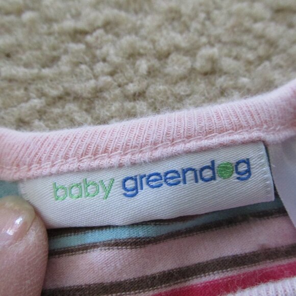 Baby Greendog 2 Piece Shirt Pants Outfit Girls Size 6-9M Multicolor Striped - Picture 4 of 7
